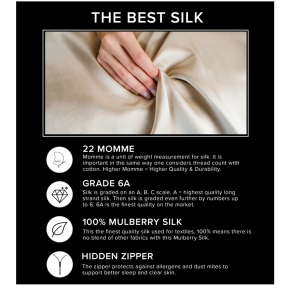 NIGHT 100% Mulberry Silk Pillowcase - Picture 10 of 11
